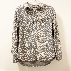 Merona Popover Gray Animal Print Shirt - Size XS
